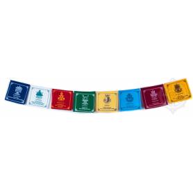 Drapeaux à prières 8 SIGNES AUSPICIEUX - Taille M - Coton haute qualité