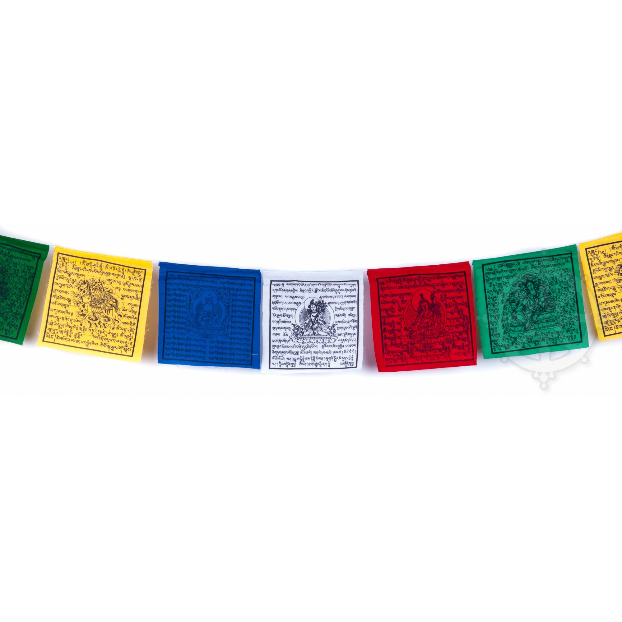 Tibetische Gebetsfahnen 5 m lang 25 bunte Fahnen á 20 x 20 cm original aus Nepal 