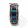 Bracelet argenté incrusté de pierres couleurs turquoises- OM