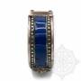 Bracelet argenté incrusté de pierres couleurs lapis - OM
