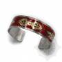 Bracelet argenté incrusté de pierres rouges - Dorjé