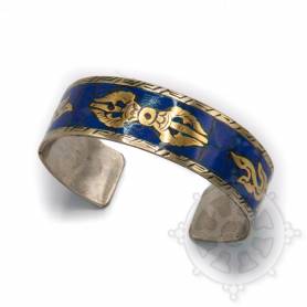 Bracelet argenté incrusté de pierres bleues - Dorjé