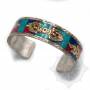 Bracelet argenté incrusté de pierres multicolores - Dorjé
