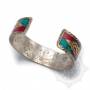 Bracelet argenté incrusté de pierres multicolores - Dorjé