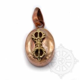 Ghau en cuivre avec Dorje doré