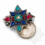 Ghau argenté incrusté de pierres - OM turquoise