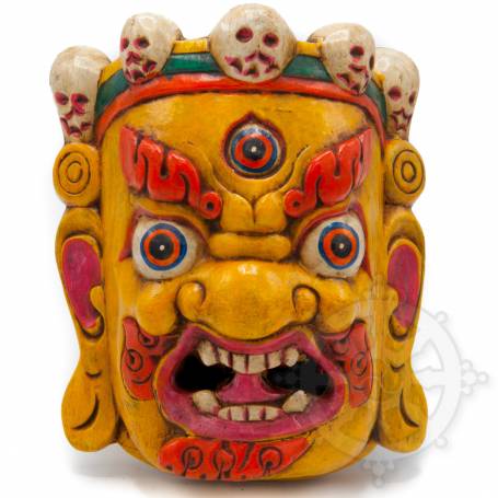 Demonteer vieren diepgaand Beschermend masker - Mahakala Geel - Kunst van Nepal