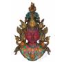 Pièce unique! Un majestueux masque de Tara Verte incrustée de pierres (Résine)