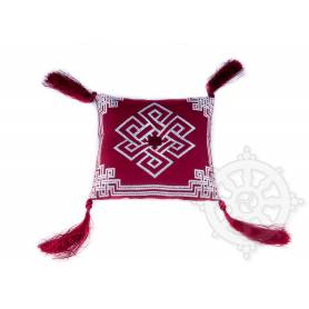 Somptueux coussin de bol  (l. 17 x l. 17cm, Bordeaux)