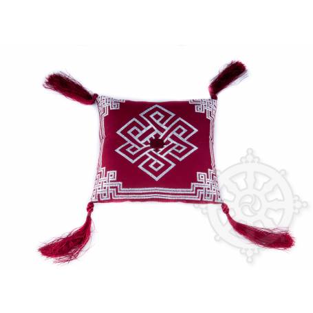 Somptueux coussin de bol  (l. 17 x l. 17cm, Bordeaux)