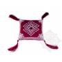 Somptueux coussin de bol  (l. 17 x l. 17cm, Bordeaux)