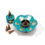 Brûleur encens, rond,OM, turquoise