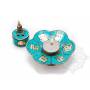 Brûleur encens, rond,OM, turquoise