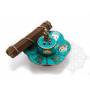 Brûleur encens, rond,OM, turquoise