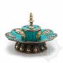 Brûleur encens, rond,AUSPICIEUX, turquoise