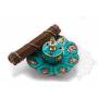 Brûleur encens, rond,AUSPICIEUX, turquoise