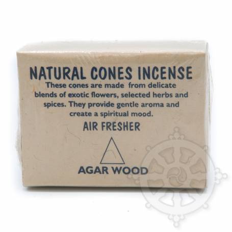 Senteur Bois d'agar CÔNE NATUREL étui de 25 cones - 55gr.
