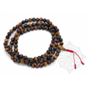 Malas de 108 perles en œil-de-tigre  (8mm)