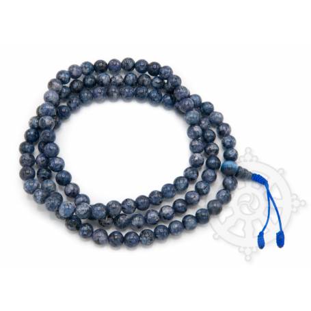 Malas de 108 perles en tourmaline bleue (8mm)