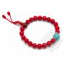 Malas pour poignet composé de 20 perles corail(8mm), 1 turquoise(10mm)