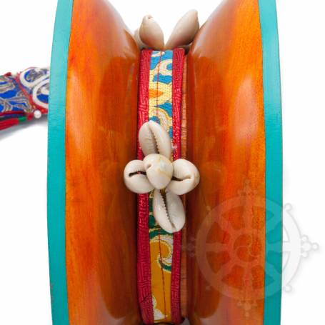 Damsu Ritual Damaru large for Chöd ritual (Diam.: 23cm) + case - Art of Nepal