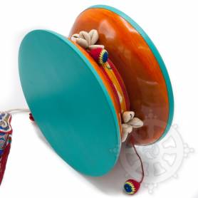 Damaru pour le rituel de Tcheu - Qualité exceptionnelle (Diam: 23cm)