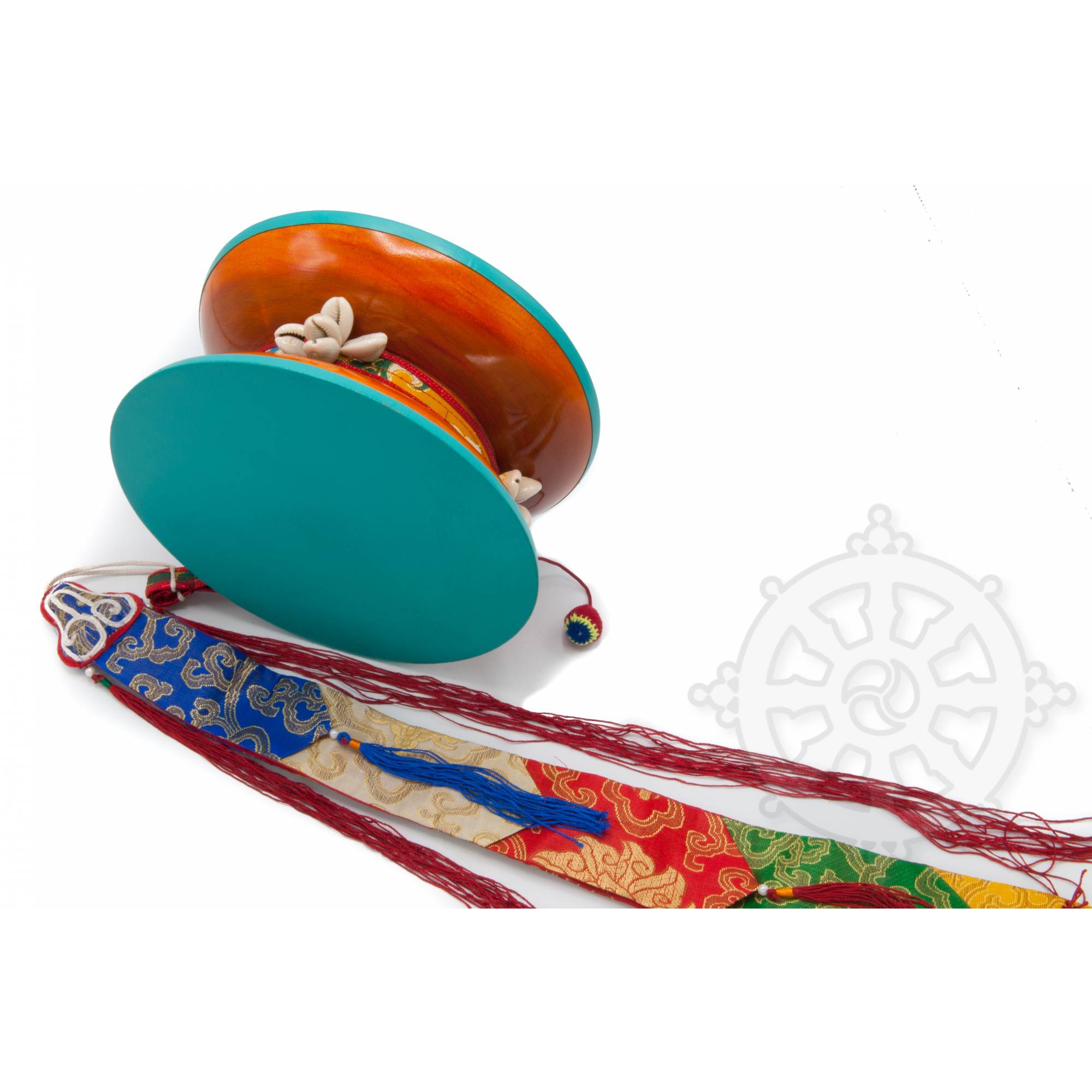 Damsu Ritual Damaru large for Chöd ritual (Diam.: 23cm) + case - Art of Nepal