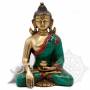 Bouddha Shakyamuni(H. 17 cm-Statues en laiton incrusté de pierres)