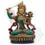 Manjushri(H. 21 cm-Statues en laiton incrusté de pierres)