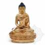 Sublime pièce d'artisanat! Statue de Bouddha Amitabha(H. 16 cm-Statues plaquées or 24k)