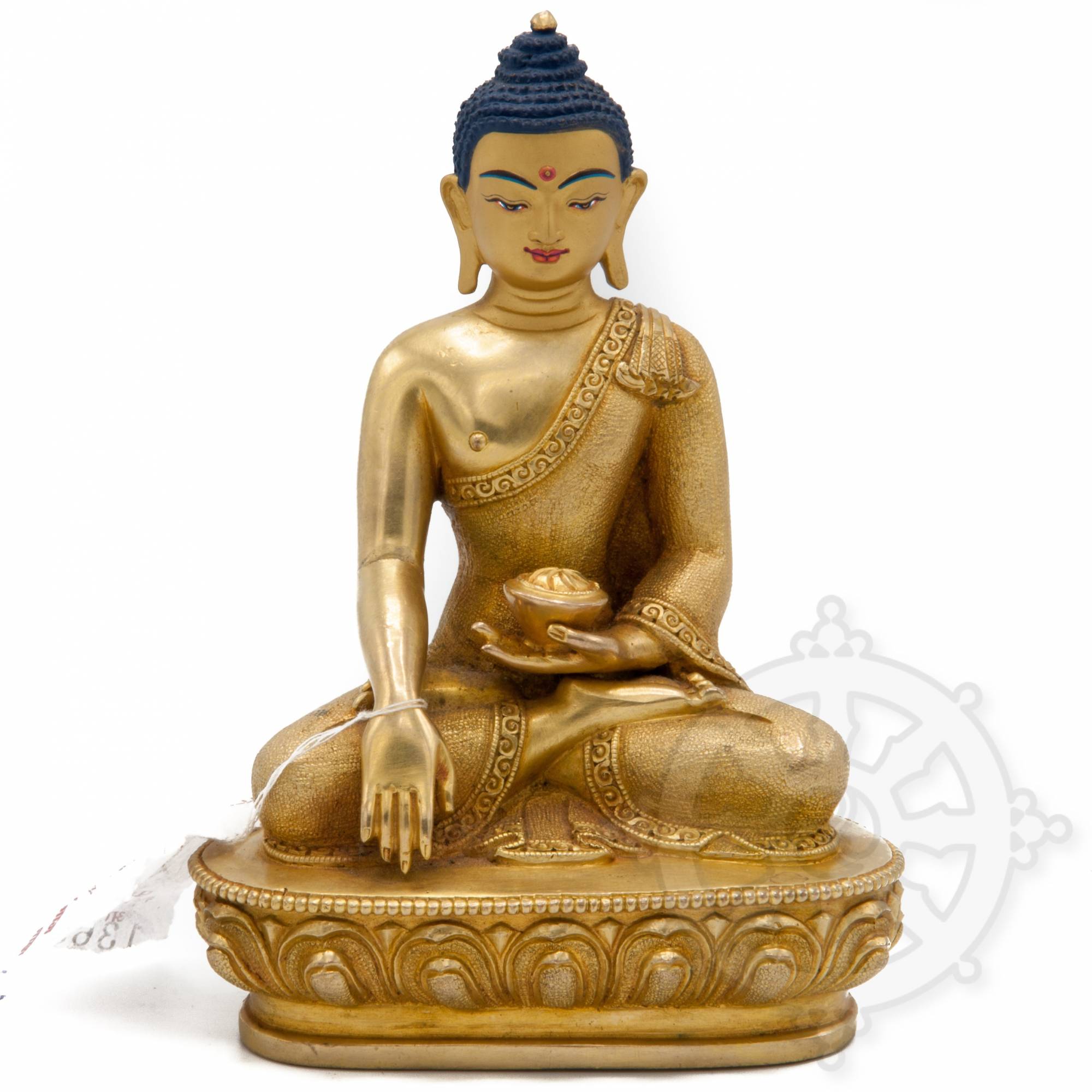 Volledig verguld boeddhistisch beeld van Boeddha Shakyamuni