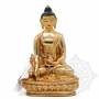 Sublime pièce d'artisanat! Statue de Bouddha Sangye Menla(H. 15 cm-Statues plaquées or 24k)