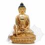 Sublime pièce d'artisanat! Statue de Bouddha Sangye Menla(H. 15 cm-Statues plaquées or 24k)