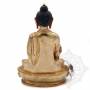 Sublime pièce d'artisanat! Statue de Bouddha Sangye Menla(H. 15 cm-Statues plaquées or 24k)