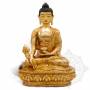 Pièce UNIQUE! Statue de Bouddha Sangye Menla(H. 20 cm-Statues plaquées or 24k)
