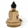 Sublime pièce d'artisanat! Statue de Bouddha Sangye Menla(H. 15 cm-Statues plaquées or 24k)