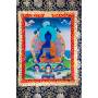 Exceptionnelle thangka de Bouddha Sangye Menla Av. brocart 70x110cm (Peint. 50cmx38cm) Qualité monastère