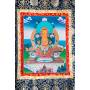 Exceptionnelle thangka de Bouddha Maitreya Av. brocart 70x110cm (Peint. 50cmx38cm) Qualité monastère
