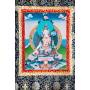 Exceptionnelle thangka de Tara Blanche Av. brocart 70x110cm (Peint. 50cmx38cm) Qualité monastère