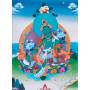 Exceptionnelle thangka de Tara Verte Av. brocart 70x110cm (Peint. 50cmx38cm) Qualité monastère