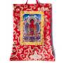 Mini-thangkas pour votre autel  - Bouddha Amitabha Av. brocart 23x28,5cm (Repro. 9cmx14,5cm) - 