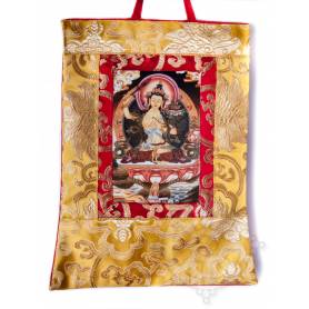 Mini-thangkas pour votre autel  - Manjushri Av. brocart 23x28,5cm (Repro. 9cmx14,5cm) - 