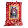 Mini-thangkas pour votre autel  - Mahakala Bernachen Av. brocart 23x28,5cm (Repro. 9cmx14,5cm) - 