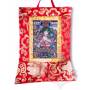 Mini-thangkas pour votre autel  - Tara Blanche Av. brocart 23x28,5cm (Repro. 9cmx14,5cm) - 