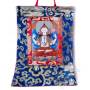 Mini-thangkas pour votre autel  - Tchenrézi Av. brocart 23x28,5cm (Repro. 9cmx14,5cm) - 