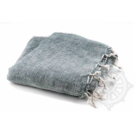 Couverture de méditation Gris clair pour l'été (Laine de yack/coton, L. 220 x l. 120cm)