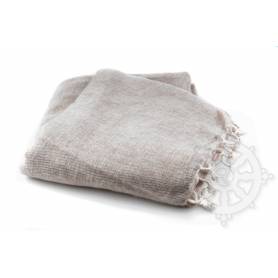 Couverture de méditation Beige pour l'été (Laine de yack/coton, L. 220 x l. 120cm)
