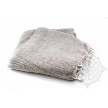 Couverture de méditation Beige pour l'été (Laine de yack/coton, L. 220 x l. 120cm)