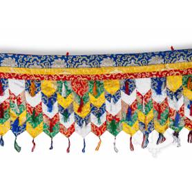 Fronton mural de très grande qualité en brocart multicolore (Brocart de soie brodé, L. 5m x H. 40cm)