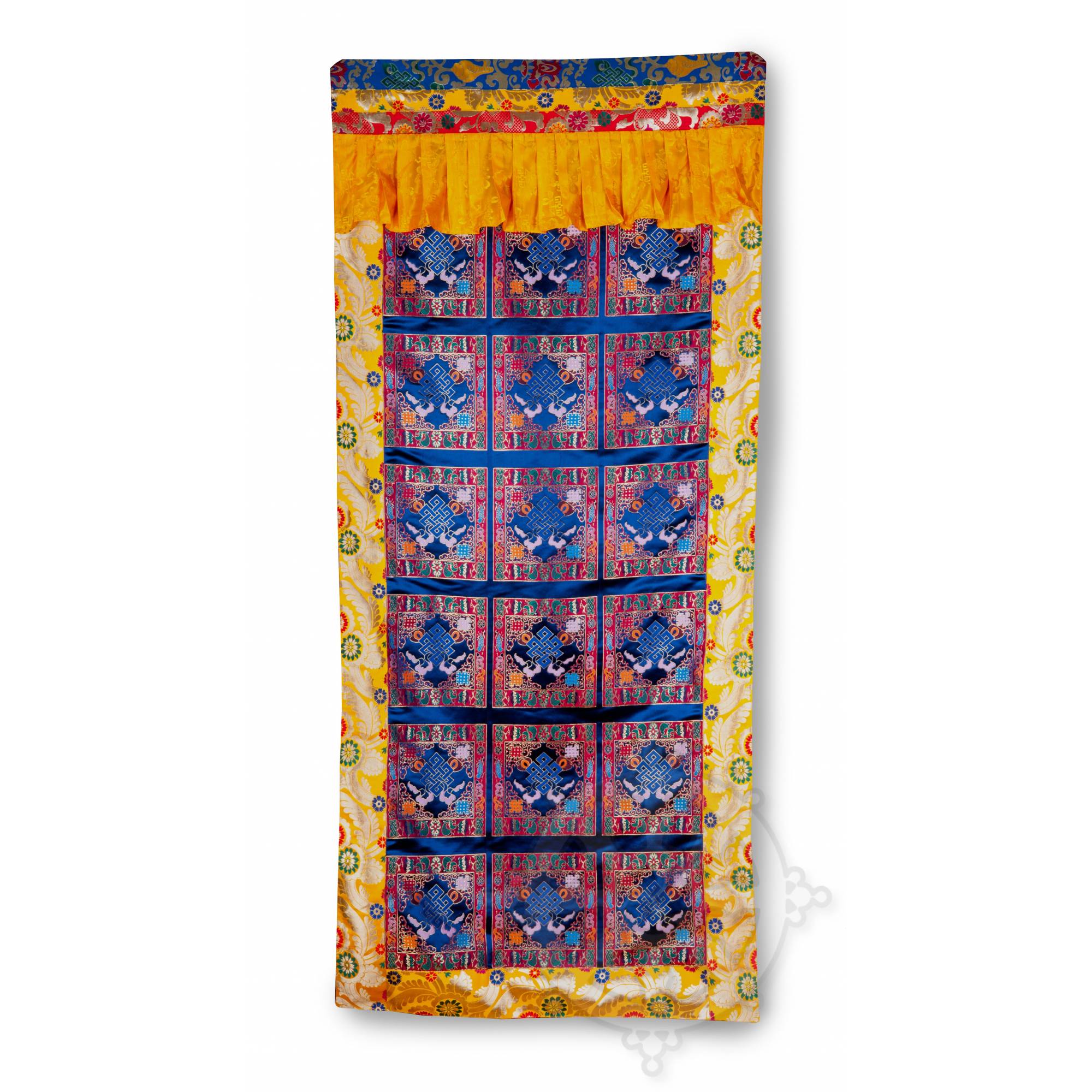 Cortina puerta tibetana Nudo infinito de seda bordada, A. 190cm x A. 90cm) - Arte de